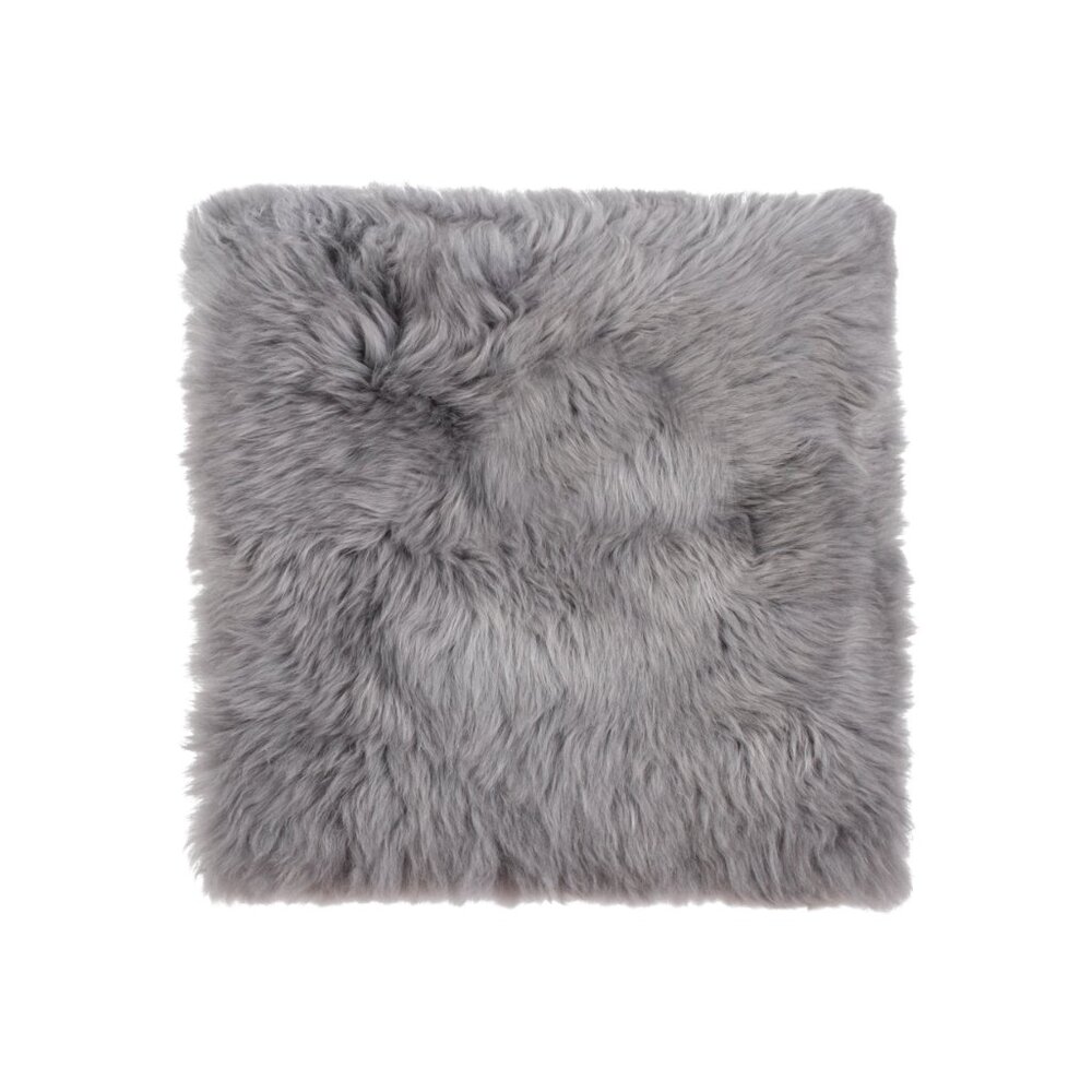 Natural Home Decor New Zealand Sheepskin Chair Pad | 1-Piece | Grey | 17"x17"